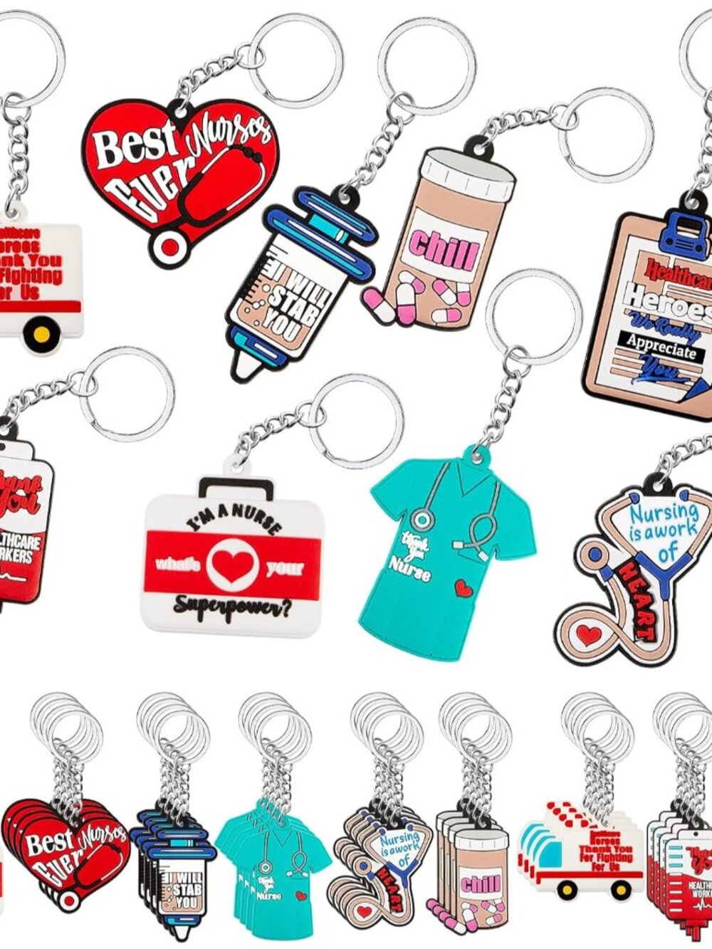36 Pcs Nursing Keychains Bulk Medical Gifts,Beauty